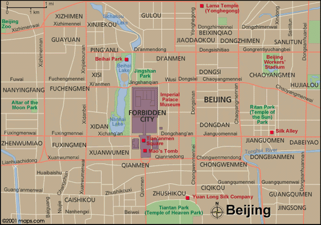 map of beijing, china
