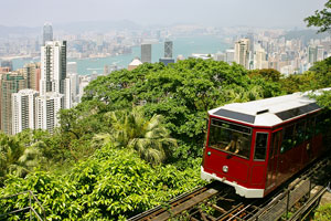 funicular railway tram, Victoria Peak, Hong Kong