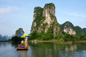 touring the Li River on a bamboo raft, Yangshou, China